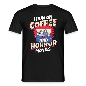Je cours sur le café et le vrai crime - T-shirt homme - noir - Devant - AI Model Male 178 light (178cm)