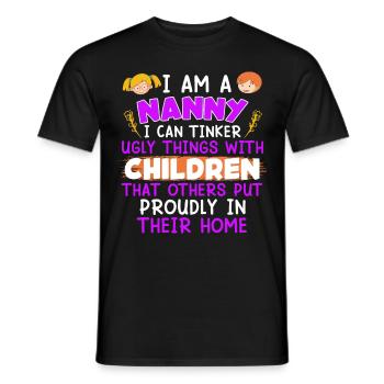 Ich kann hässliche Dinge basteln Tagesmutter - Männer T-Shirt - Schwarz - Vorne - AI Model Male 178 light (178cm)