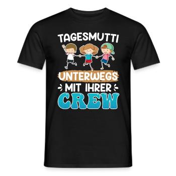 Tagaesmutti unterwegs mit ihrer Crew Tagesmutter - Männer T-Shirt - Schwarz - Vorne - AI Model Male 178 light (178cm)