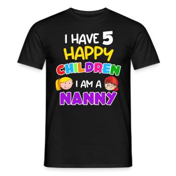 J’ai 5 enfants heureux Je suis assistante maternelle - T-shirt homme - noir - Devant - AI Model Male 178 light (178cm)