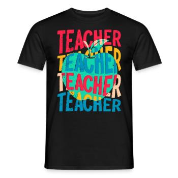 Lehrerin ich bin ein Lehrer - Männer T-Shirt - Schwarz - Vorne - AI Model Male 178 light (178cm)