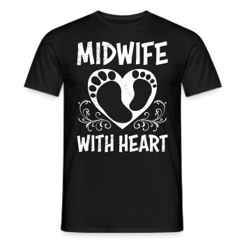 Je suis sage-femme avec cœur sage-femme - T-shirt homme - noir - Devant - AI Model Male 178 light (178cm)