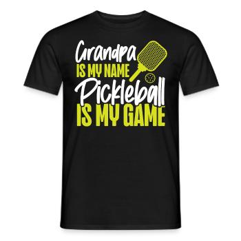 Pickleball Grandpa Grandpa Is My - Men's T-Shirt - black - Front - AI Model Male 178 light (178cm)