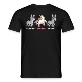 Einhorn Beamter Anwalt ich bin Hebamme - Männer T-Shirt - Schwarz - Vorne - AI Model Male 178 light (178cm)