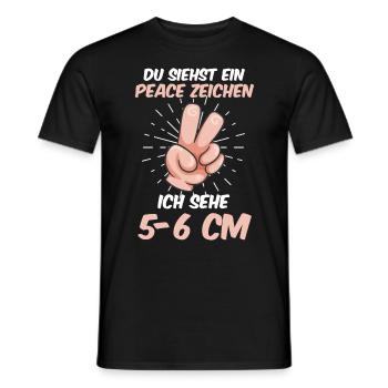 Du siehst ein Peace ich sehe 5-6 cm Hebamme - Männer T-Shirt - Schwarz - Vorne - AI Model Male 178 light (178cm)