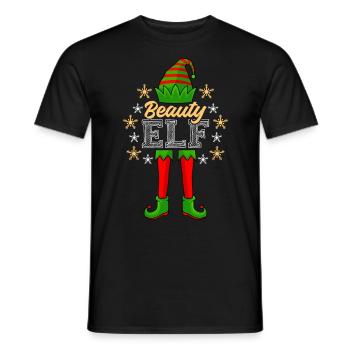 Beauty Elfe Schminke Kosmetikerin Damen Weihnacht - Männer T-Shirt - Schwarz - Vorne - AI Model Male 178 light (178cm)