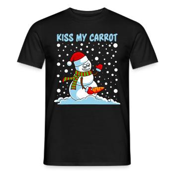 Lustiger Schneemann Spruch Küss meine Karotte - Männer T-Shirt - Schwarz - Vorne - AI Model Male 178 light (178cm)