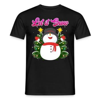 Let it Snow Snowman Noël - T-shirt homme - noir - Devant - AI Model Male 178 light (178cm)