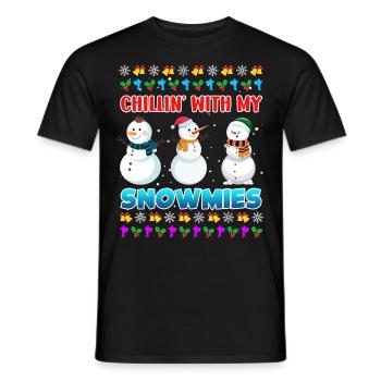 Chillin avec mon bonhomme de neige rigolo Snowmies - T-shirt homme - noir - Devant - AI Model Male 178 light (178cm)