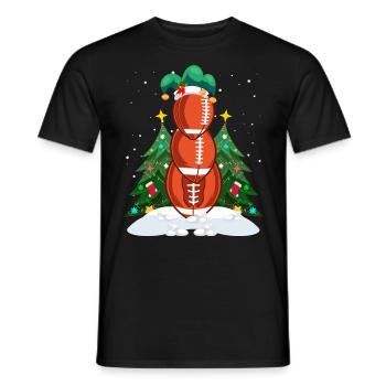 Rugy Snowman Football Player Football - Men's T-Shirt - black - Front - AI Model Male 178 light (178cm)