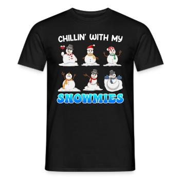 Chill out with my Snowmies Merry Christmas - Men's T-Shirt - black - Front - AI Model Male 178 light (178cm)