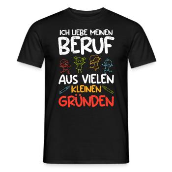 I love my job in kindergarten - Men's T-Shirt - black - Front - AI Model Male 178 light (178cm)