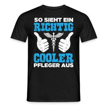 This is what a cool nurse looks like Geriatric nurse - Men's T-Shirt - black - Front - AI Model Male 178 light (178cm)