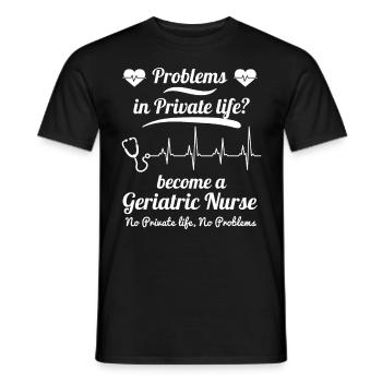 Des problèmes dans la vie privée ? Devenez infirmière gériatrique - T-shirt homme - noir - Devant - AI Model Male 178 light (178cm)
