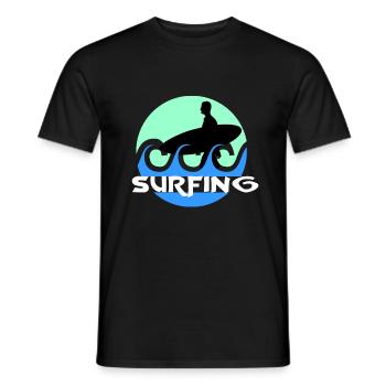 Surfing - Männer T-Shirt - Schwarz - Vorne - AI Model Male 178 light (178cm)