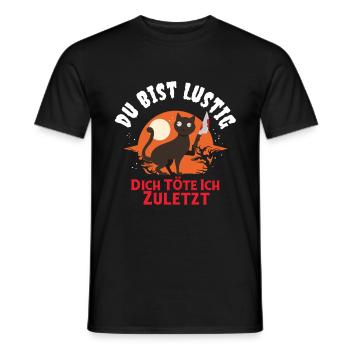 Tu es drôle je vais te tuer le dernier chat - T-shirt homme - noir - Devant - AI Model Male 178 light (178cm)