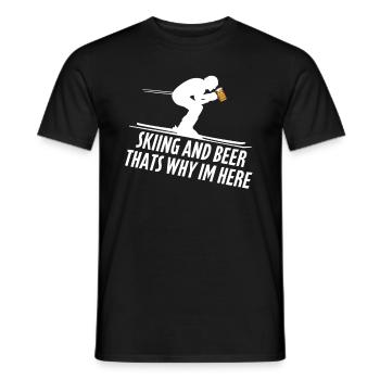 Skiing and beer thats why im here Ski - Männer T-Shirt - Schwarz - Vorne - AI Model Male 178 light (178cm)