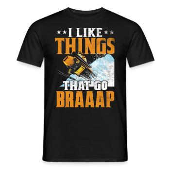 I Like Things That Go Braaaap Snowmobiles - Men's T-Shirt - black - Front - AI Model Male 178 light (178cm)