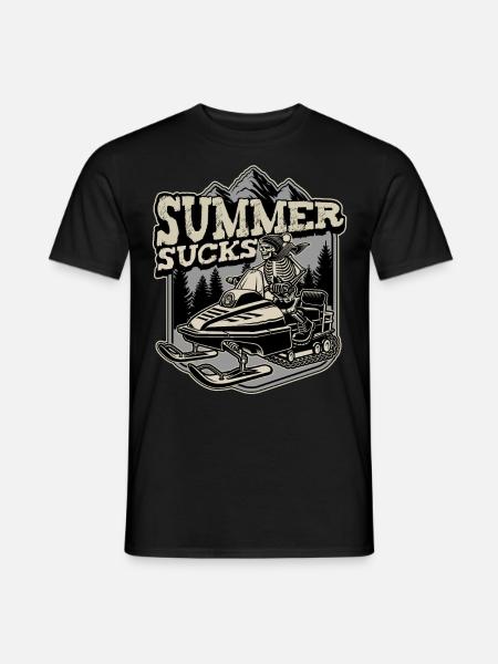 Summer Sucks Motorschlitten - Männer T-Shirt - Schwarz
