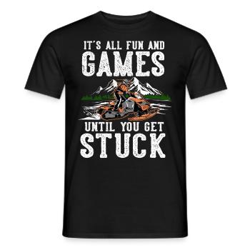 Tout le plaisir et les jeux jusqu’à ce que vous soyez coincé Motoneiges - T-shirt homme - noir - Devant - AI Model Male 178 light (178cm)