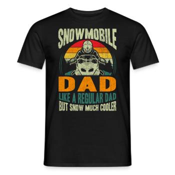 Snowmobile Dad Snow Much Cooler Motorschlitten - Männer T-Shirt - Schwarz - Vorne - AI Model Male 178 light (178cm)