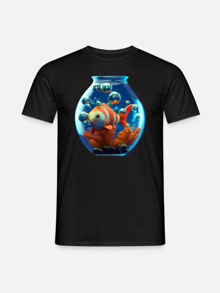 Goldfish in a fishbowl - Men's T-Shirt - black