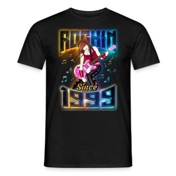 Rockin Since 1999 Fan de musique rock 23ème anniversaire - T-shirt homme - noir - Devant - AI Model Male 178 light (178cm)