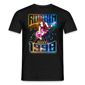 Rockin Since 1990 Fan de musique rock 32e anniversaire - T-shirt homme - noir - Devant - AI Model Male 178 light (178cm)