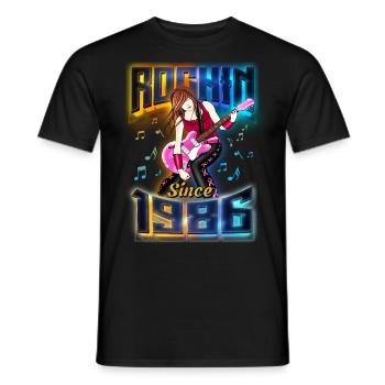 Rockin depuis 1986 Fan de musique rock 36e anniversaire - T-shirt homme - noir - Devant - AI Model Male 178 light (178cm)