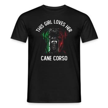 This Girl Loves Her Cane Corso - Men's T-Shirt - black - Front - AI Model Male 178 light (178cm)