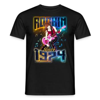 Rockin Since 1974 Rockmusik Fan 48. Geburtstag - Männer T-Shirt - Schwarz - Vorne - AI Model Male 178 light (178cm)