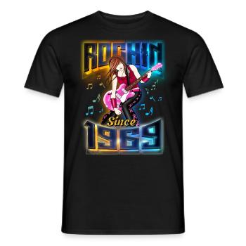 Rockin depuis 1969 Fan de musique rock 53e anniversaire - T-shirt homme - noir - Devant - AI Model Male 178 light (178cm)