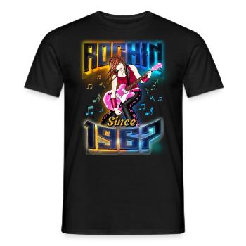 Rockin depuis 1967 Fan de musique rock 55e anniversaire - T-shirt homme - noir - Devant - AI Model Male 178 light (178cm)