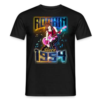 Rockin Since 1954 Rockmusik Fan 68. Geburtstag - Männer T-Shirt - Schwarz - Vorne - AI Model Male 178 light (178cm)