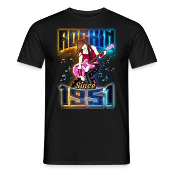 Rockin depuis 1951 Fan de musique rock 71e anniversaire - T-shirt homme - noir - Devant - AI Model Male 178 light (178cm)
