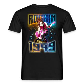 Rockin depuis 1949 Fan de musique rock 73e anniversaire - T-shirt homme - noir - Devant - AI Model Male 178 light (178cm)
