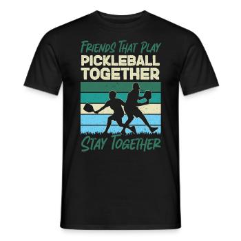 Pickleball Buddies Rétro Vintage - T-shirt homme - noir - Devant - AI Model Male 178 light (178cm)