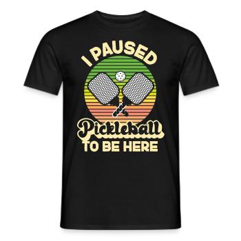 Pickleball Retro I Paused - Men's T-Shirt - black - Front - AI Model Male 178 light (178cm)