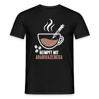 Geimpft Mit Arabicazenega Kaffee - Männer T-Shirt - Schwarz - Vorne - AI Model Male 178 light (178cm)