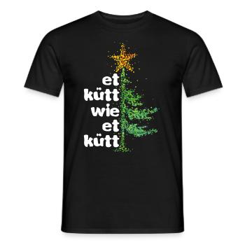 Et Kütt wie et kütt Kölsch Köln Arbre de Noël - T-shirt homme - noir - Devant - AI Model Male 178 light (178cm)