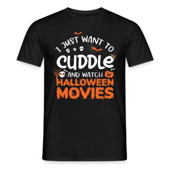 I Just Want To Cuddle And Watch Halloween Movies - Männer T-Shirt - Schwarz - Vorne - AI Model Male 178 light (178cm)
