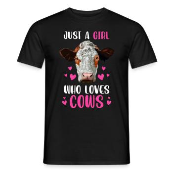 Just A Girl Who Loves Cows - Männer T-Shirt - Schwarz - Vorne - AI Model Male 178 light (178cm)