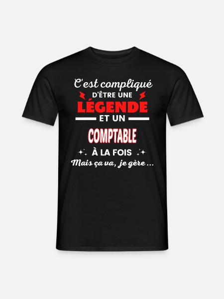 C'est compliqué phrase drôle COMPTABLE - T-shirt homme - noir