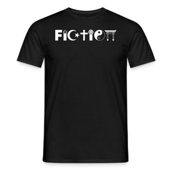 Funny Fiction Religion Symbol For Atheist - Men's T-Shirt - black - Front - AI Model Male 178 light (178cm)