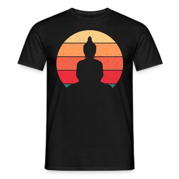 Vintage Buddha Buddhism For Buddhism Enthusiast - Männer T-Shirt - Schwarz - Vorne - AI Model Male 178 light (178cm)