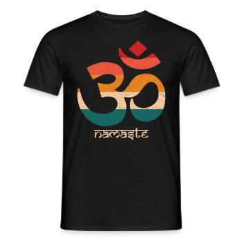 Lotus Flower Om Symbol For Buddhism Enthusiast - Men's T-Shirt - black - Front - AI Model Male 178 light (178cm)