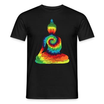 Vintage Tie Dye Buddha For Buddism Beliver - Men's T-Shirt - black - Front - AI Model Male 178 light (178cm)