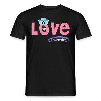 Nurselife Ich liebe meinen Job Krankenschwester - Männer T-Shirt - Schwarz - Vorne - AI Model Male 178 light (178cm)