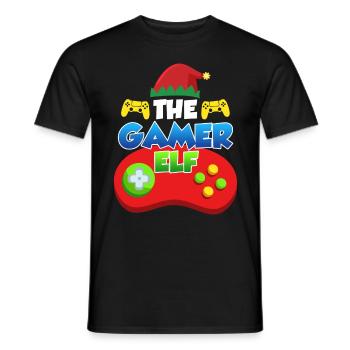 The Gamer Elf Gaming - Männer T-Shirt - Schwarz - Vorne - AI Model Male 178 light (178cm)