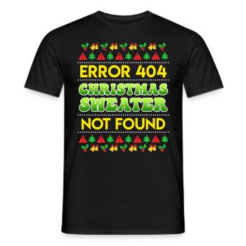 Error Christmas Sweater not found Ugly Christmas - Männer T-Shirt - Schwarz - Vorne - AI Model Male 178 light (178cm)